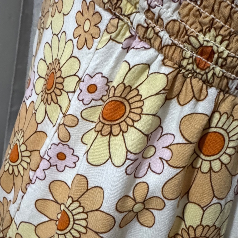 Retro Vibes Hollister Halter Style Sundress-Sz M-Tan/Yellow/Pink/White-Lined-EUC - Picture 4 of 14